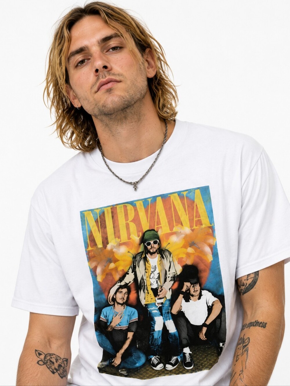 Hot Topic Nirvana Group Heart T-Shirt
